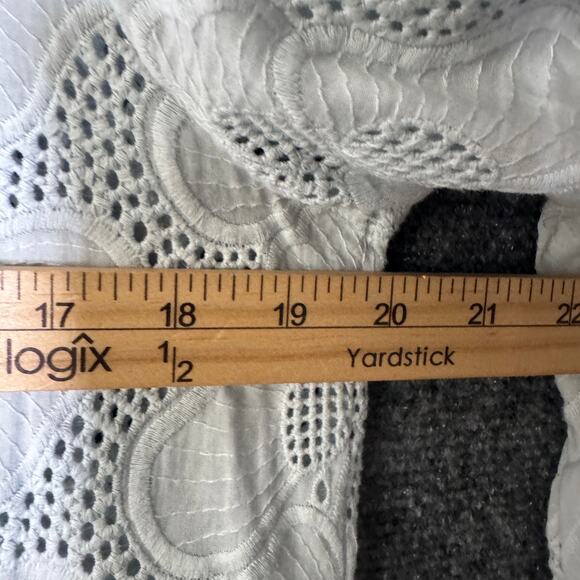 Jakes Dress Women 38 US 8 Light Blue Eyelet Floral Cottagecore Mini Wedding - Picture 10 of 12